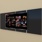 Ficha técnica e caractérísticas do produto Painel Tv pequeno moderno preto com branco