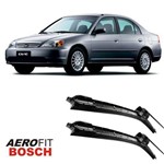 Palhetas Limpador Parabrisa Bosch Aerofit Par - Honda Civic 2001 - Af340