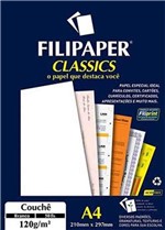 Ficha técnica e caractérísticas do produto Papel A4 Couchê Brilho 180g com 50 Folhas Branco Filipaper - Filiperson