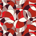Ficha técnica e caractérísticas do produto Papel De Parede Abstrato Círculos Vermelhos