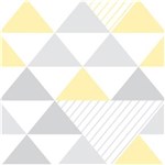 Ficha técnica e caractérísticas do produto Papel de Parede Adesivo Geométrico Triangulos Amarelo e Cinza