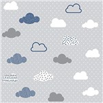 Ficha técnica e caractérísticas do produto Papel de Parede Adesivo Nuvens Azul, Branco e Cinza