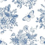 Ficha técnica e caractérísticas do produto Papel de Parede Borboletas Floral Azul