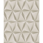 Ficha técnica e caractérísticas do produto Papel de Parede Importado Vinílico Lavável 3D Geométrico Marfim Elegante Sala Quarto