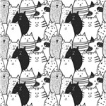 Ficha técnica e caractérísticas do produto Papel de Parede P&B Cats - Qcola