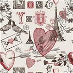 Ficha técnica e caractérísticas do produto Papel de Parede Vinilico Adesivo Teens Love Paris Vermelho e Cinza
