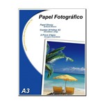 Ficha técnica e caractérísticas do produto Papel Fotográfico Glossy Brilhante | A3 20 Folhas 230g | a Prova D’Água | Agera