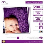 Ficha técnica e caractérísticas do produto Papel Fotográfico Multilaser A4 200G /M2 C/ 10 Folhas - PE011