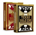 Ficha técnica e caractérísticas do produto Par Baralho Copag Texas Holdem 100% Plástico - Preto Vermelho