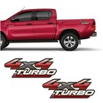 Ficha técnica e caractérísticas do produto Par de Adesivos Hilux 2009/2012 Emblema 4x4 Turbo