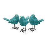 Ficha técnica e caractérísticas do produto Pássaros Decorativos de Cerâmica 3 Peças The Home