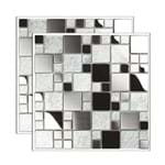 Ficha técnica e caractérísticas do produto Pastilha de Aço Inox Placa 29,8x29,8cm Prata Glass Mosaic Glass Mosaic