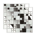 Ficha técnica e caractérísticas do produto Pastilha de aço Inox placa 29,8x29,8cm prata Glass Mosaic