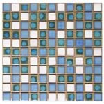 Pastilha de Porcelana 8430033 Bati Azul e Branco 30,3x30,3cm Jatobá