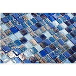 Pastilha de Vidro com Pedras Naturais e Metais TS405 Azul 30x30