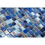 Pastilha de Vidro com Pedras Naturais e Metais TS405, Azul 30x30