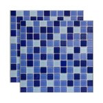 Ficha técnica e caractérísticas do produto Pastilha de Vidro Miscelanea Placa 29,2x29,2cm Azul e Branco Glass Mosaic Glass Mosaic