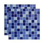 Ficha técnica e caractérísticas do produto Pastilha de vidro Miscelanea placa 29,2x29,2cm azul e branco Glass Mosaic