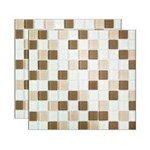 Ficha técnica e caractérísticas do produto Pastilha de Vidro Miscelanea Placa 29,2x29,2cm Bege e Marrom Glass Mosaic Glass Mosaic