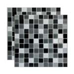 Ficha técnica e caractérísticas do produto Pastilha de Vidro Miscelanea Placa 29,2x29,2cm Preto e Branco Glass Mosaic Glass Mosaic
