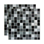 Ficha técnica e caractérísticas do produto Pastilha de vidro Miscelanea placa 29,2x29,2cm preto e branco Glass Mosaic