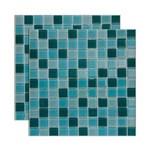Ficha técnica e caractérísticas do produto Pastilha de Vidro Miscelanea Placa 29,2x29,2cm Verde e Branco Glass Mosaic Glass Mosaic