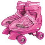 Ficha técnica e caractérísticas do produto Patins 4 Rodas Clássico Rosa C/ Luz Led 30/33 Roller Skate