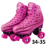 Ficha técnica e caractérísticas do produto Patins 4 Rodas Clássico Rosa Menina 34 ao 35 Roller Skate - Fenix