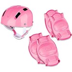 Patins Roller Ajustável 34 ao 37 Kit Proteção Rosa - Fênix