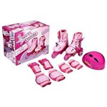 Ficha técnica e caractérísticas do produto Patins Roller Infantil 3 Rodas 30 a 33 C/ Kit Proteção Rosa Fênix