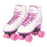 Ficha técnica e caractérísticas do produto Patins Roller Skate Ajustáveis Branco 39-42- RL-07B -Fênix