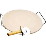 Ficha técnica e caractérísticas do produto Pedra para Pizza 33cm com Suporte Cromado - 1 Cortador - Bon Gourmet - Rojemac
