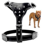 Ficha técnica e caractérísticas do produto Peitoral de Couro com Cravos para Pitbull Rottweiler Caes