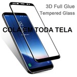 Ficha técnica e caractérísticas do produto Pelicula de Vidro Temperado Galaxy S8 - 5D Curvada Cola a Tela Toda - M3
