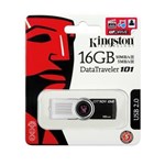 Ficha técnica e caractérísticas do produto Pen Drive 16 GB Kingston DataTraveler DT101G2/16GB USB 2.0 Preto
