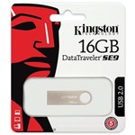 Ficha técnica e caractérísticas do produto Pen Drive 16 GB Kingston Datatraveler SE9 USB 2.0