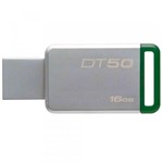 Ficha técnica e caractérísticas do produto Pen Drive 16Gb DT50/16Gb USB 3.1 Datatraveler 50 METAL VERDE Kingston