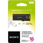Ficha técnica e caractérísticas do produto Pen Drive 16GB Flash USB USM16GR/BM Preto SONY - Sony