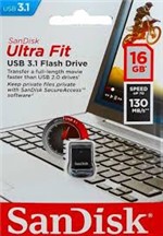 Ficha técnica e caractérísticas do produto Pen Drive 16gb Ultra Fit Usb 3.1 130mbs Z430 Sandisk