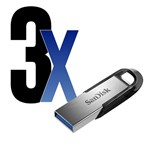 Ficha técnica e caractérísticas do produto Pen Drive 128GB USB Ultra Flair 3.0 SanDisk 3un