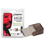 Ficha técnica e caractérísticas do produto Pen Drive 64GB Smartphone Kingston DTDUO/64GB DT Micro Duo USB e Micro USB 2.0 OTG
