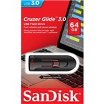 Ficha técnica e caractérísticas do produto Pen Drive 64gb Usb 3.0 com Software de Segurança Cruzer Glide Sandisk Sdcz600