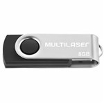 Ficha técnica e caractérísticas do produto Pen Drive 8GB Multilaser Twist Preto USB 2.0 PD587
