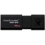 Ficha técnica e caractérísticas do produto Pen Drive DT 100 G3 16GB Preto DT100G3/16GB - Kingston