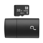 Ficha técnica e caractérísticas do produto Pen Drive 2 em 1 Leitor USB + Cartão de Memória Classe 10 32GB Preto Multilaser - MC163