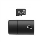 Pen Drive 2 em 1 Multilaser MC163 Classe 4 Micro Sd 32gb Preto