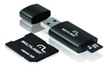 Ficha técnica e caractérísticas do produto Pen Drive 3 em 1 USB MicroSD Card C/ Adaptador SD 8GB - Multilaser
