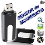 Ficha técnica e caractérísticas do produto Pen Drive Espiao Camera Espia + Sensor Detector de Movimento