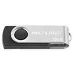 Ficha técnica e caractérísticas do produto Pen Drive 32GB Multilaser Twist Preto PD589 USB 2.0