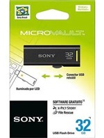 Ficha técnica e caractérísticas do produto Pen Drive 32gb Sony Retrátil - Preto